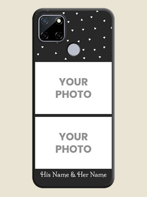 Custom Miniature Love Symbols with Name on Space Black Custom Soft Matte Back Cover - Realme Narzo 30A  - alternate view