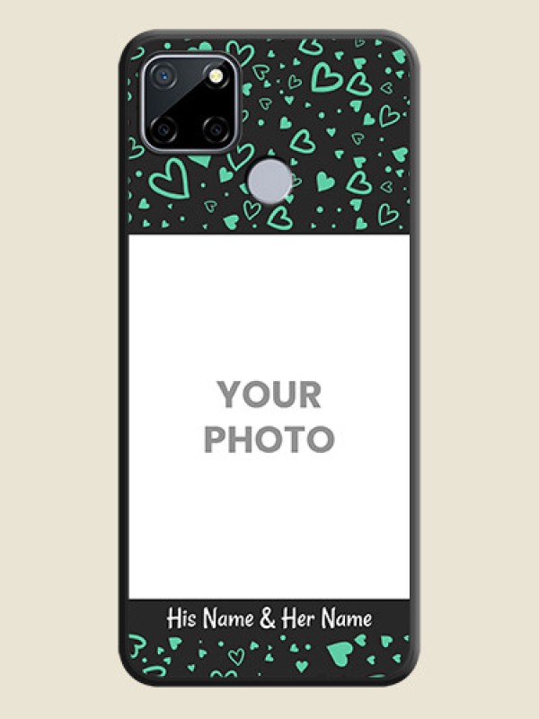 Custom Sea Green Indefinite Love Pattern on Photo on Space Black Soft Matte Mobile Cover - Realme Narzo 30A  - alternate view