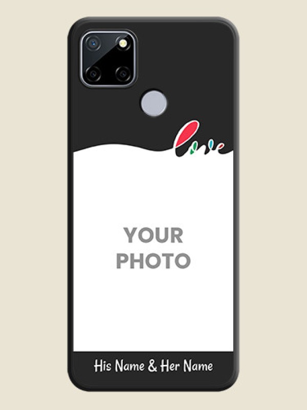 Custom Fall in Love Pattern with Picture on Photo on Space Black Soft Matte Mobile Case - Realme Narzo 30A  - alternate view