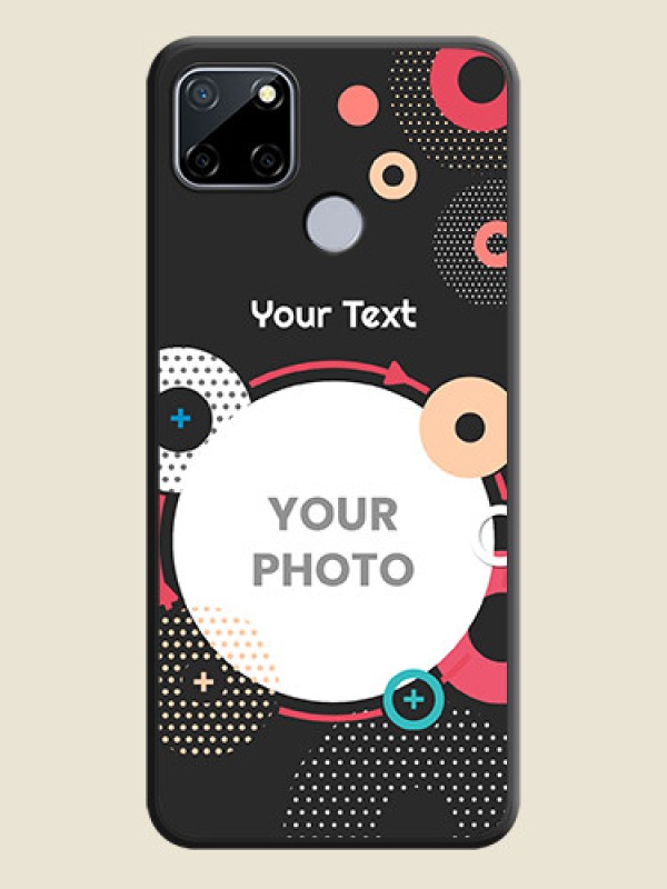 Custom Multicoloured Round Image on Personalised Space Black Soft Matte Cases - Realme Narzo 30A  - alternate view