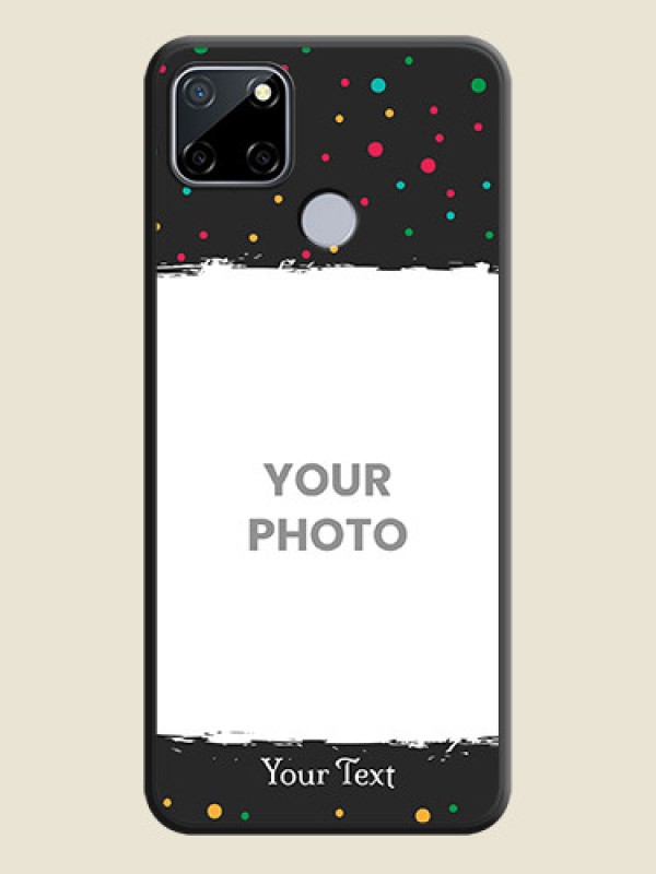 Custom Multicolor Dotted Pattern with Text on Space Black Custom Soft Matte Phone Back Cover - Realme Narzo 30A  - alternate view