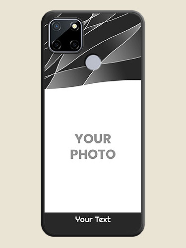 Custom Mixed Wave Lines on Photo on Space Black Soft Matte Mobile Cover - Realme Narzo 30A  - alternate view