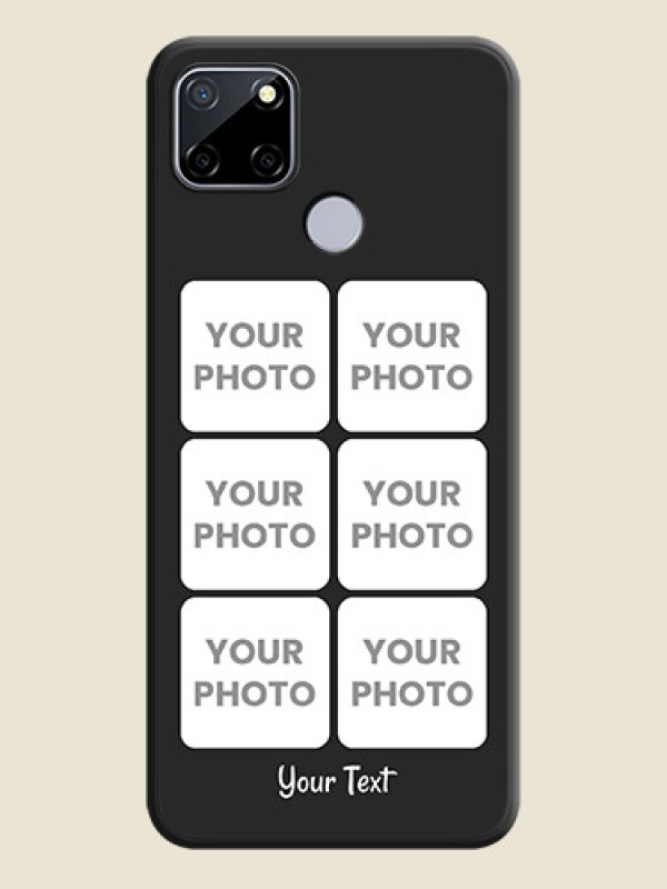 Custom Floral Art with 6 Image Holder on Photo on Space Black Soft Matte Mobile Case - Realme Narzo 30A  - alternate view