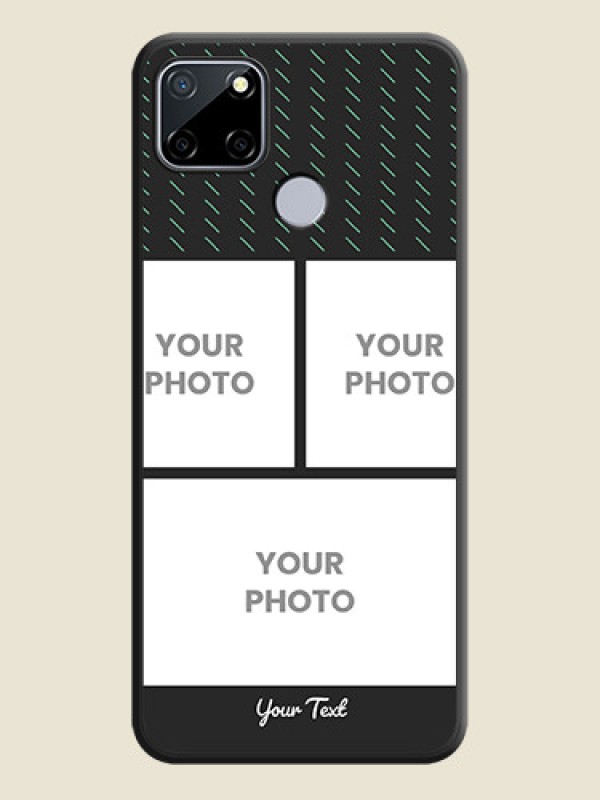 Custom Cross Dotted Pattern with 2 Image Holder  on Personalised Space Black Soft Matte Cases - Realme Narzo 30A  - alternate view