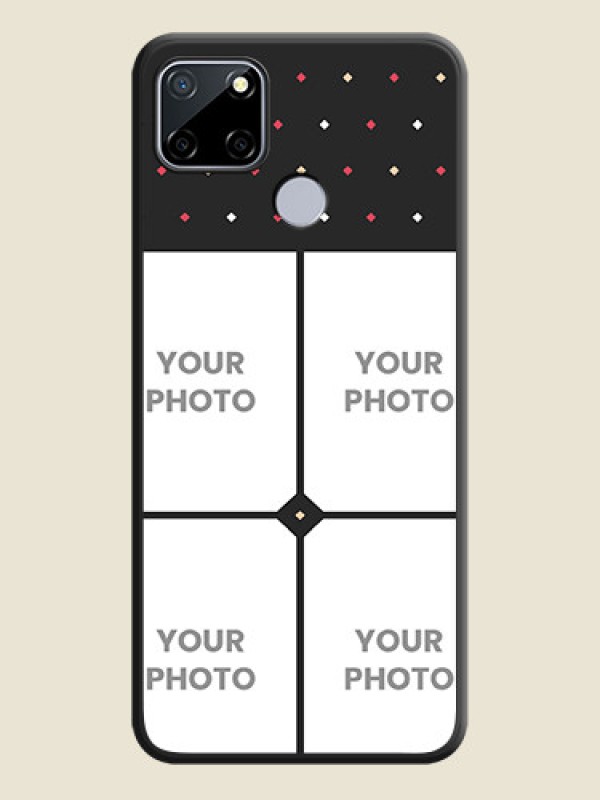 Custom Multicolor Dotted Pattern with 4 Image Holder on Space Black Custom Soft Matte Phone Cases - Realme Narzo 30A  - alternate view