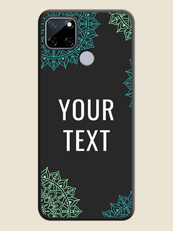 Custom Your Name with Floral Design on Space Black Custom Soft Matte Back Cover - Realme Narzo 30A  - alternate view
