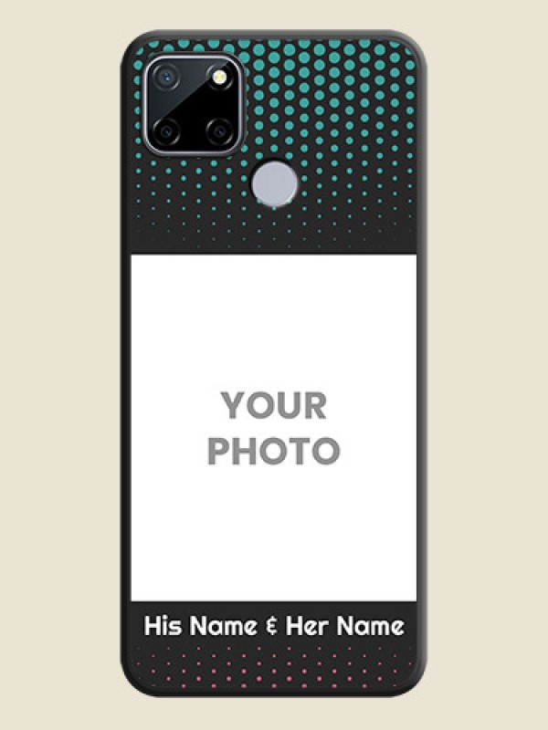 Custom Faded Dots with Grunge Photo Frame and Text on Space Black Custom Soft Matte Phone Cases - Realme Narzo 30A  - alternate view
