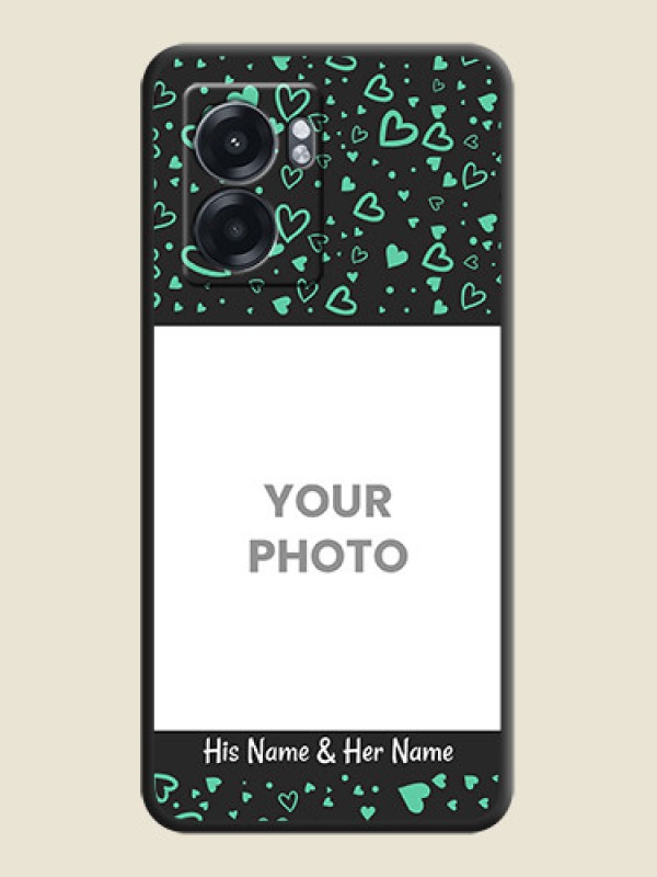 Custom Sea Green Indefinite Love Pattern on Photo on Space Black Soft Matte Mobile Cover - Realme Narzo 50 5G - alternate view