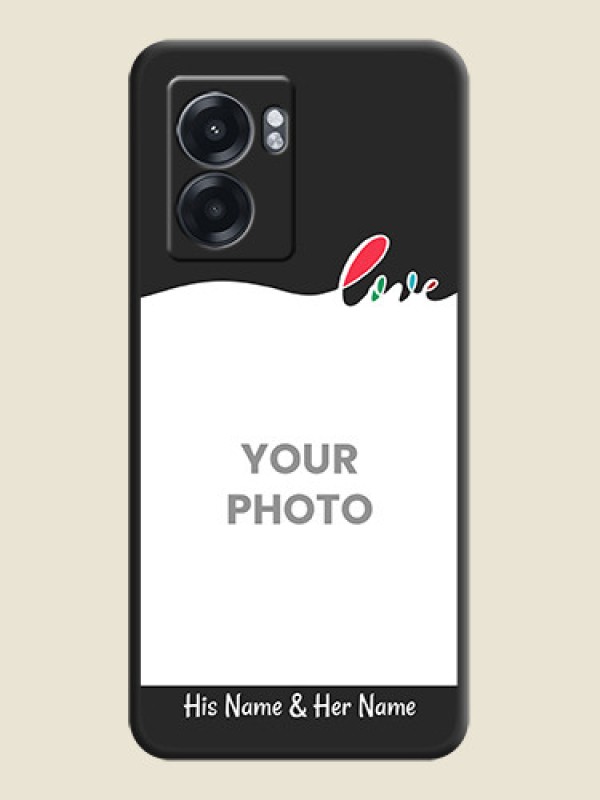 Custom Fall in Love Pattern with Picture on Photo on Space Black Soft Matte Mobile Case - Realme Narzo 50 5G - alternate view
