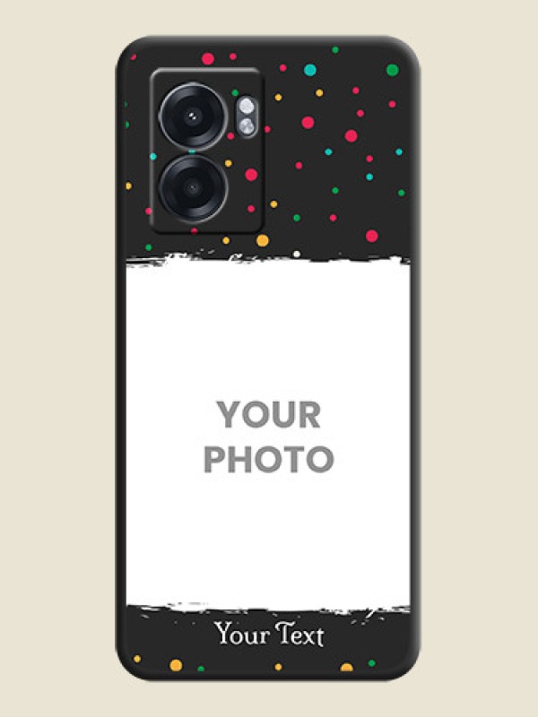 Custom Multicolor Dotted Pattern with Text on Space Black Custom Soft Matte Phone Back Cover - Realme Narzo 50 5G - alternate view
