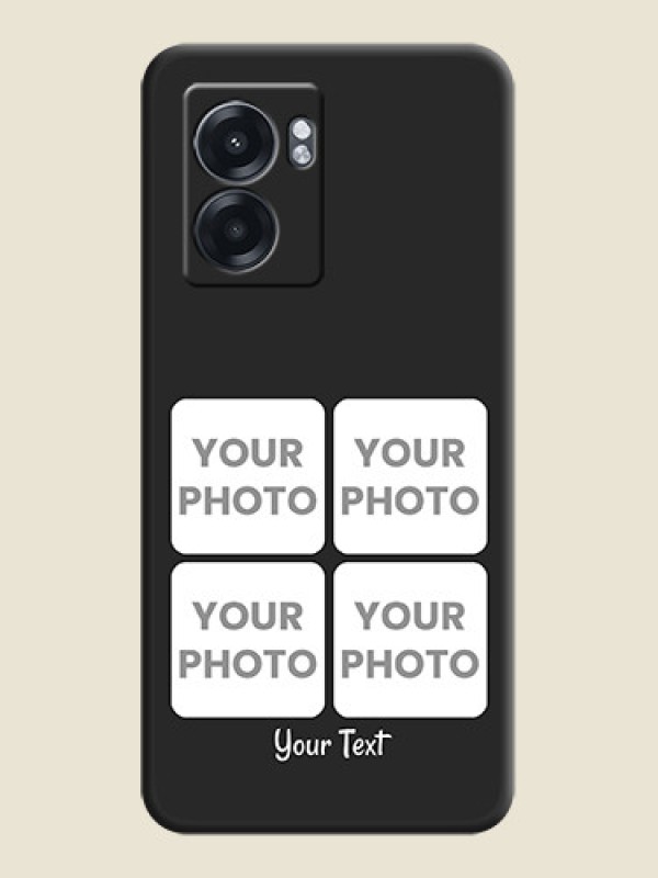 Custom Floral Art with 6 Image Holder on Photo on Space Black Soft Matte Mobile Case - Realme Narzo 50 5G - alternate view