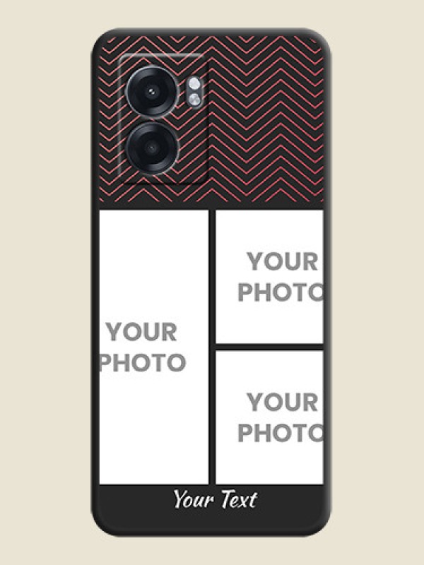 Custom Wave Pattern with 3 Image Holder on Space Black Custom Soft Matte Back Cover - Realme Narzo 50 5G - alternate view