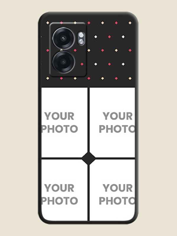 Custom Multicolor Dotted Pattern with 4 Image Holder on Space Black Custom Soft Matte Phone Cases - Realme Narzo 50 5G - alternate view