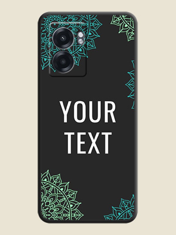 Custom Your Name with Floral Design on Space Black Custom Soft Matte Back Cover - Realme Narzo 50 5G - alternate view
