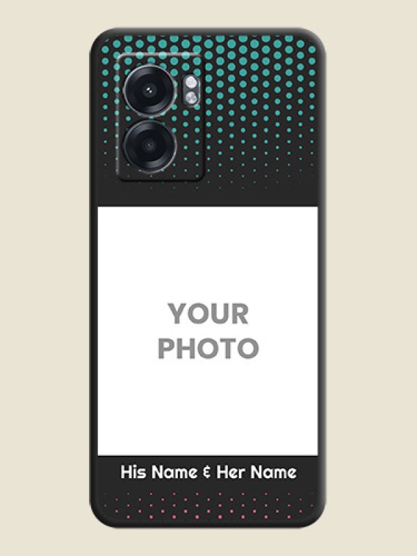 Custom Faded Dots with Grunge Photo Frame and Text on Space Black Custom Soft Matte Phone Cases - Realme Narzo 50 5G - alternate view