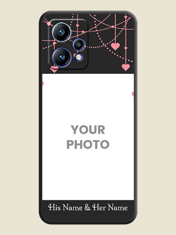 Custom Pink Love Hangings with Text on Space Black Custom Soft Matte Back Cover - Realme Narzo 50 Pro 5G - alternate view