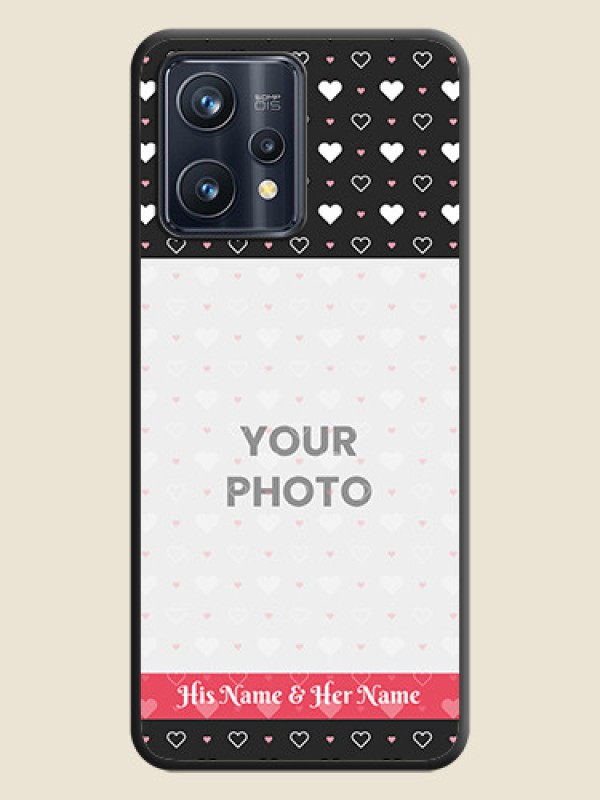Custom White Color Love Symbols with Text Design on Photo on Space Black Soft Matte Phone Cover - Realme Narzo 50 Pro 5G - alternate view