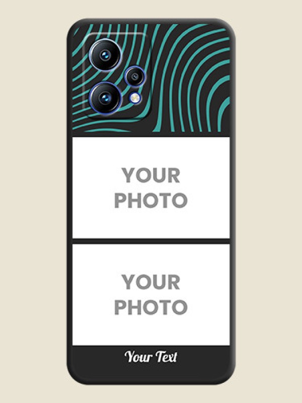 Custom Wave Pattern with 2 Image Holder on Space Black Personalized Soft Matte Phone Covers - Realme Narzo 50 Pro 5G - alternate view