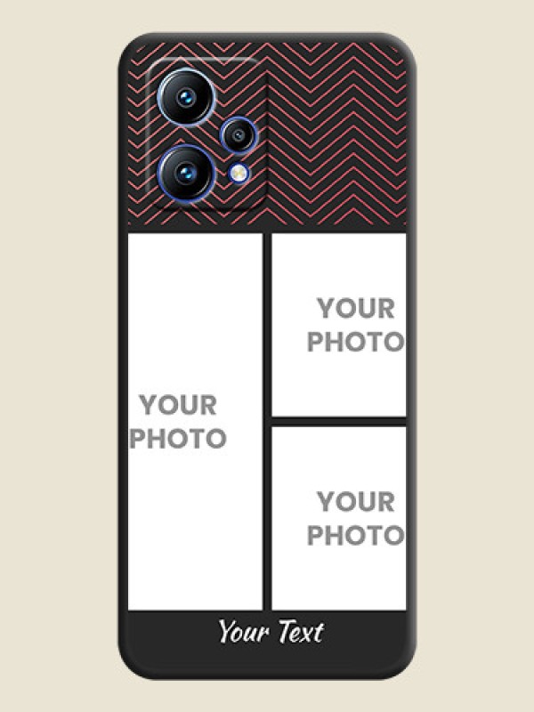 Custom Wave Pattern with 3 Image Holder on Space Black Custom Soft Matte Back Cover - Realme Narzo 50 Pro 5G - alternate view