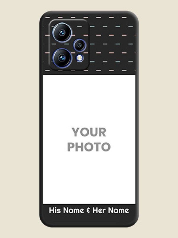 Custom Line Pattern Design with Text on Space Black Custom Soft Matte Phone Back Cover - Realme Narzo 50 Pro 5G - alternate view