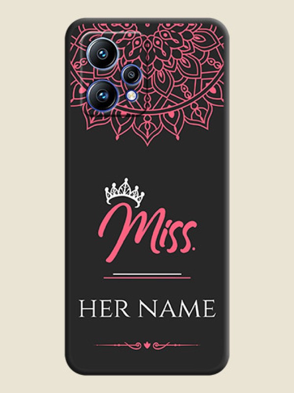 Custom Mrs Name with Floral Design on Space Black Personalized Soft Matte Phone Covers - Realme Narzo 50 Pro 5G - alternate view