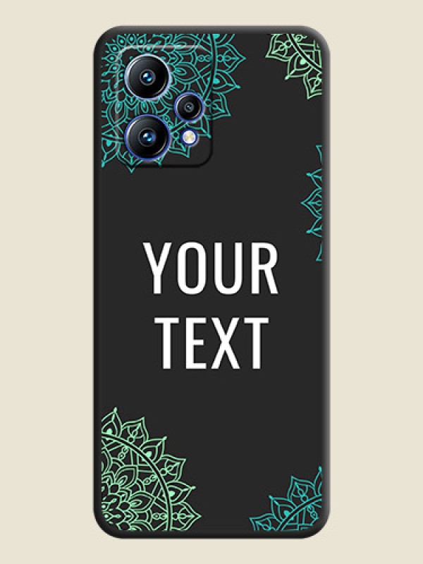 Custom Your Name with Floral Design on Space Black Custom Soft Matte Back Cover - Realme Narzo 50 Pro 5G - alternate view
