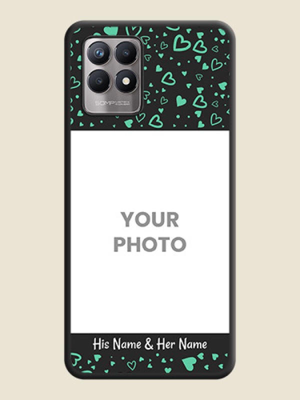 Custom Sea Green Indefinite Love Pattern on Photo on Space Black Soft Matte Mobile Cover - Realme Narzo 50 - alternate view