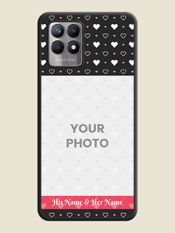 Custom White Color Love Symbols with Text Design on Photo on Space Black Soft Matte Phone Cover - Realme Narzo 50 - alternate view