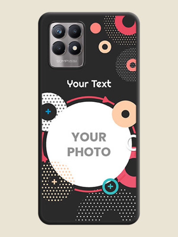 Custom Multicoloured Round Image on Personalised Space Black Soft Matte Cases - Realme Narzo 50 - alternate view