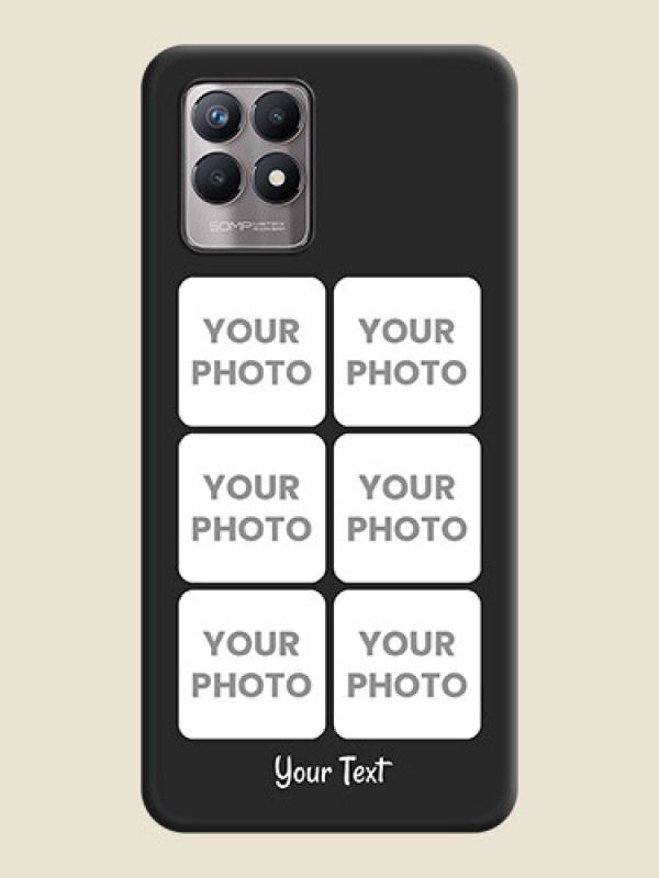 Custom Floral Art with 6 Image Holder on Photo on Space Black Soft Matte Mobile Case - Realme Narzo 50 - alternate view