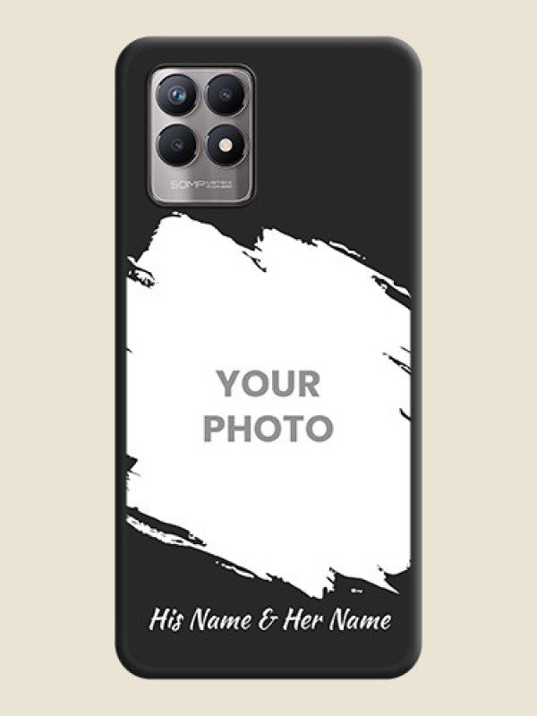Custom Grunge Brush Strokes on Photo on Space Black Soft Matte Back Cover - Realme Narzo 50 - alternate view