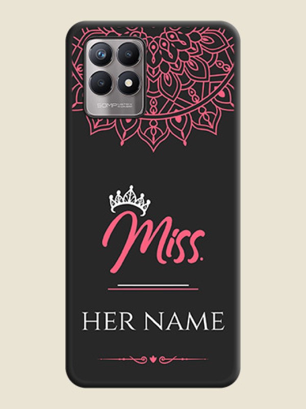 Custom Mrs Name with Floral Design on Space Black Personalized Soft Matte Phone Covers - Realme Narzo 50 - alternate view