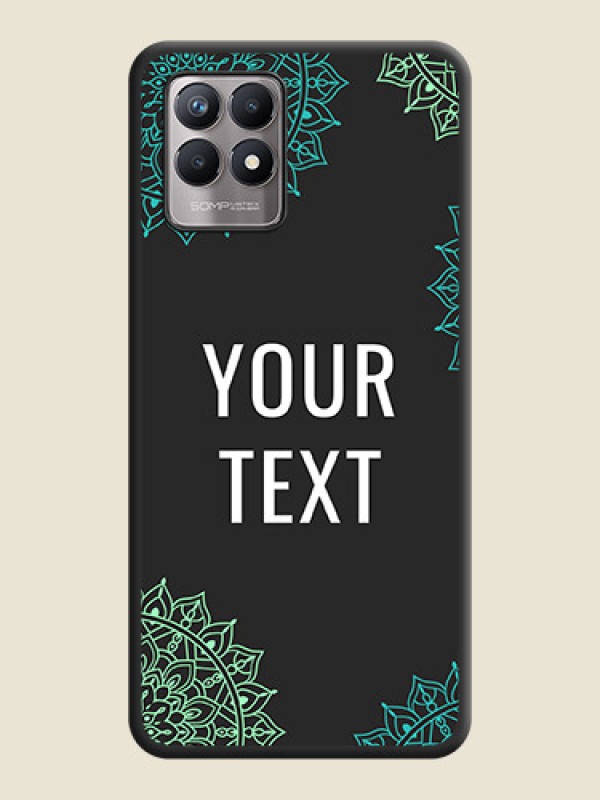 Custom Your Name with Floral Design on Space Black Custom Soft Matte Back Cover - Realme Narzo 50 - alternate view