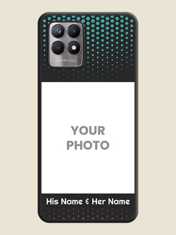 Custom Faded Dots with Grunge Photo Frame and Text on Space Black Custom Soft Matte Phone Cases - Realme Narzo 50 - alternate view