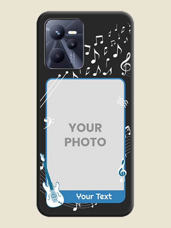 Custom Musical Theme Design with Text on Photo on Space Black Soft Matte Mobile Case - Realme Narzo 50A Prime - alternate view