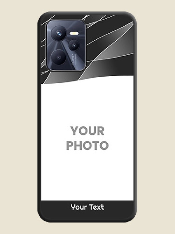 Custom Mixed Wave Lines on Photo on Space Black Soft Matte Mobile Cover - Realme Narzo 50A Prime - alternate view