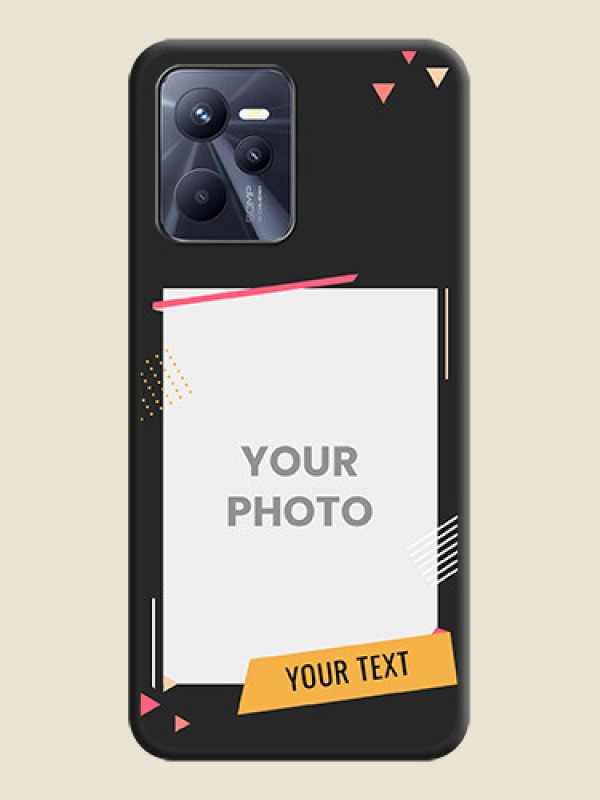 Custom Photo Frame with Triangle Small Dots on Photo on Space Black Soft Matte Back Cover - Realme Narzo 50A Prime - alternate view