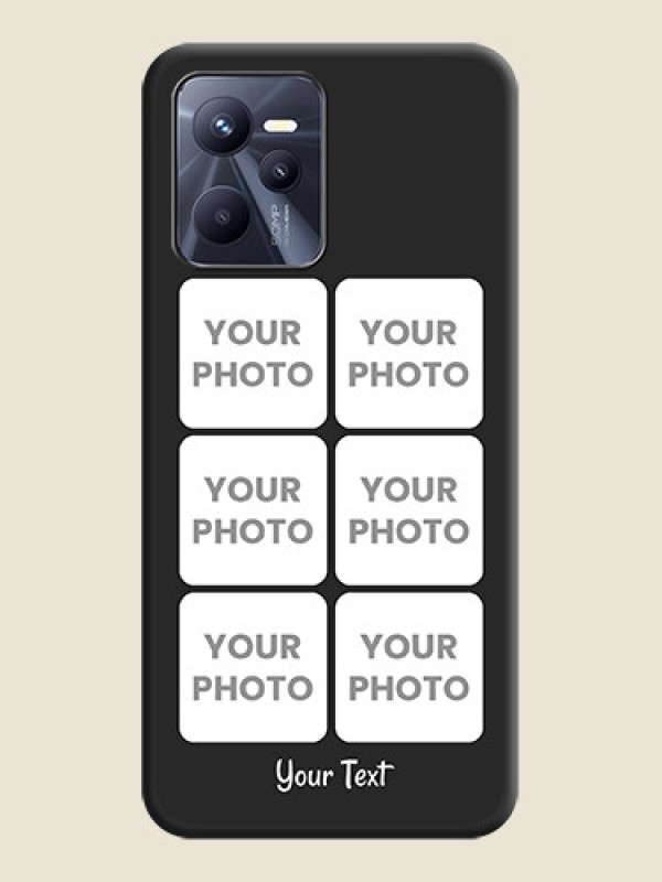Custom Floral Art with 6 Image Holder on Photo on Space Black Soft Matte Mobile Case - Realme Narzo 50A Prime - alternate view