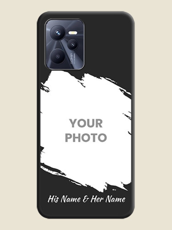 Custom Grunge Brush Strokes on Photo on Space Black Soft Matte Back Cover - Realme Narzo 50A Prime - alternate view