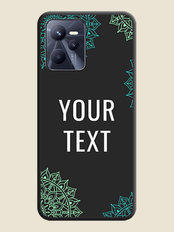 Custom Your Name with Floral Design on Space Black Custom Soft Matte Back Cover - Realme Narzo 50A Prime - alternate view