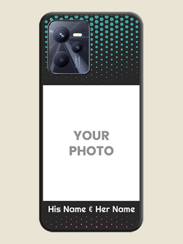 Custom Faded Dots with Grunge Photo Frame and Text on Space Black Custom Soft Matte Phone Cases - Realme Narzo 50A Prime - alternate view