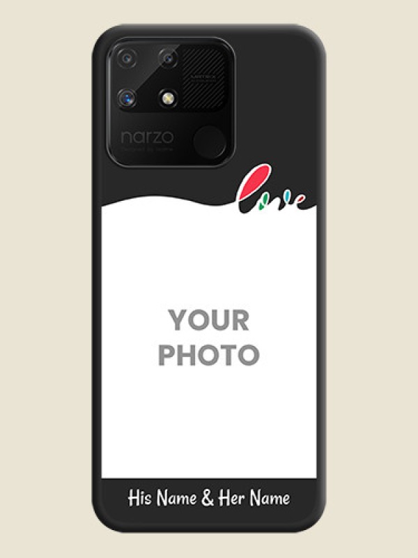 Custom Fall in Love Pattern with Picture on Photo on Space Black Soft Matte Mobile Case - Realme Narzo 50A - alternate view