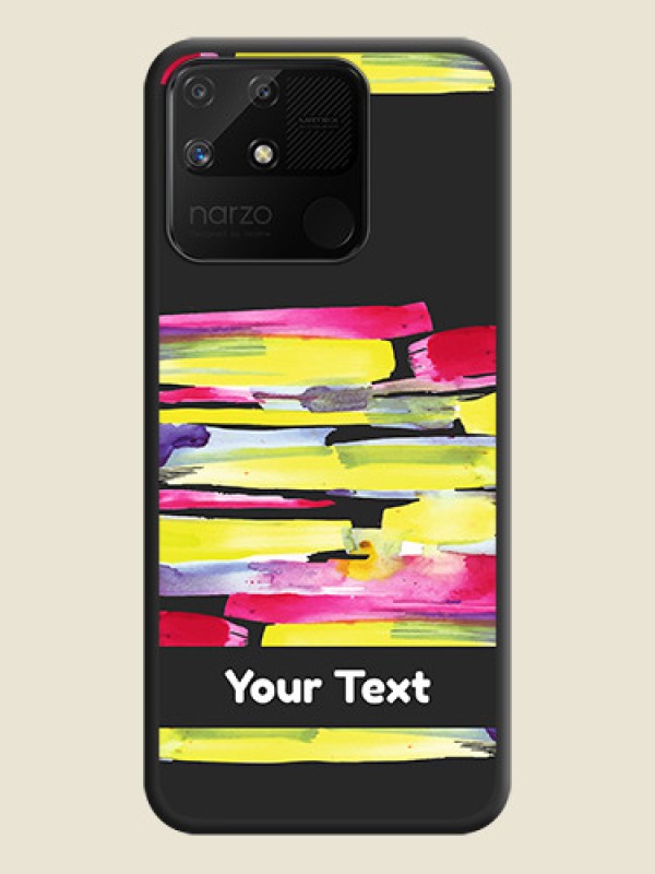 Custom Brush Coloured on Space Black Personalized Soft Matte Phone Covers - Realme Narzo 50A - alternate view