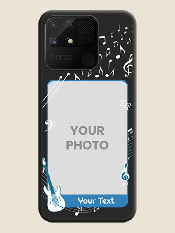 Custom Musical Theme Design with Text on Photo on Space Black Soft Matte Mobile Case - Realme Narzo 50A - alternate view