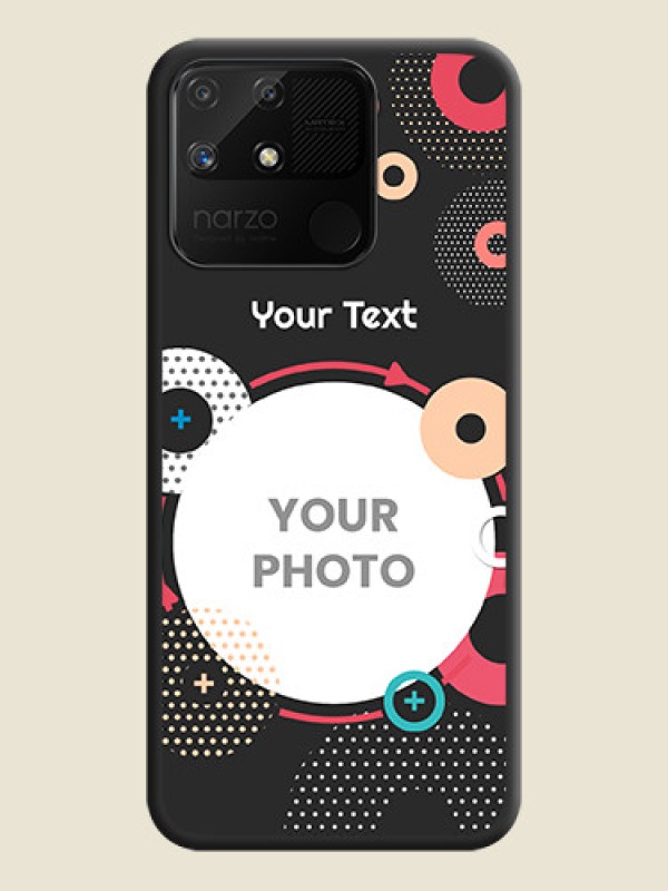 Custom Multicoloured Round Image on Personalised Space Black Soft Matte Cases - Realme Narzo 50A - alternate view