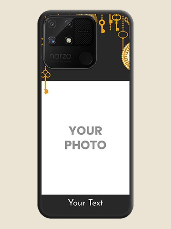 Custom Decorative Design with Text on Space Black Custom Soft Matte Back Cover - Realme Narzo 50A - alternate view