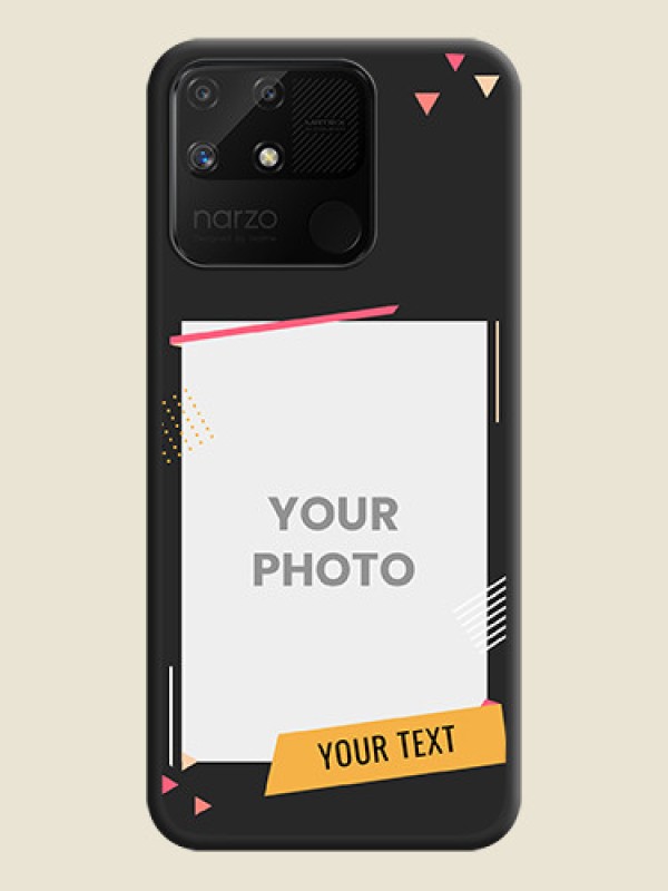 Custom Photo Frame with Triangle Small Dots on Photo on Space Black Soft Matte Back Cover - Realme Narzo 50A - alternate view