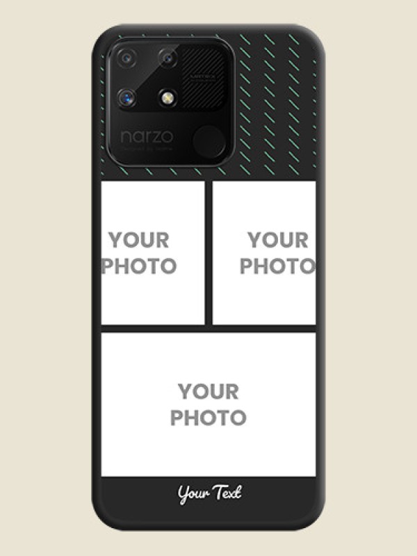 Custom Cross Dotted Pattern with 2 Image Holder  on Personalised Space Black Soft Matte Cases - Realme Narzo 50A - alternate view