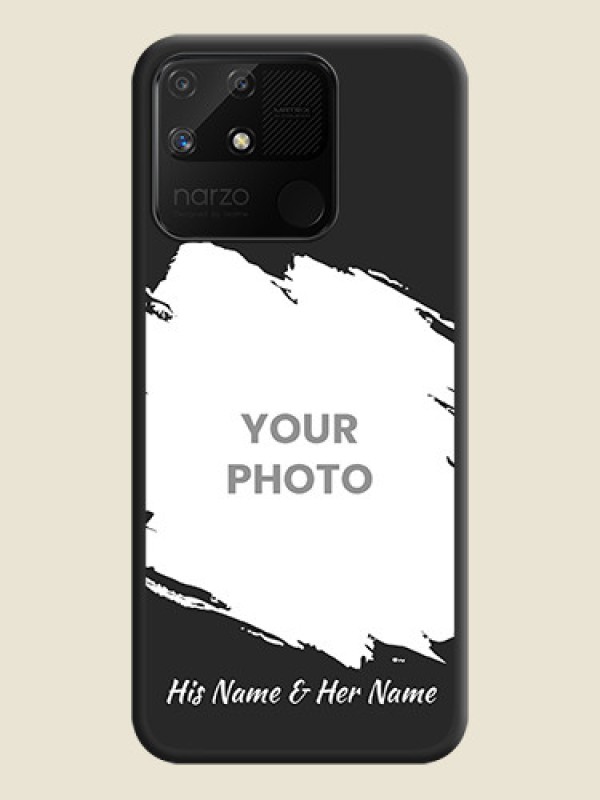 Custom Grunge Brush Strokes on Photo on Space Black Soft Matte Back Cover - Realme Narzo 50A - alternate view