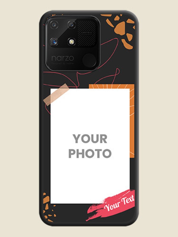 Custom Orange Photo Frame on Space Black Custom Soft Matte Phone Back Cover - Realme Narzo 50A - alternate view
